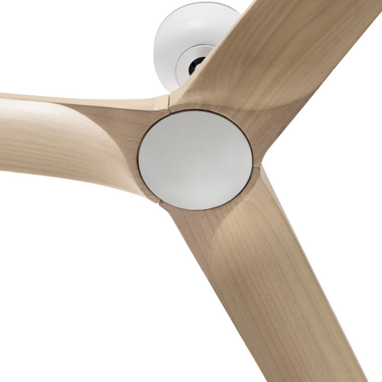 Ventilatore da soffitto bianco pale legno silenzioso 18mq