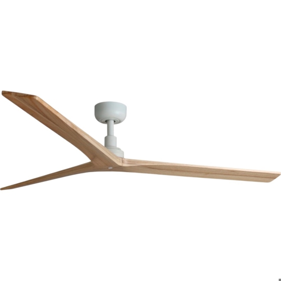 Ventilatore bianco silenzioso 28mq pale in legno rovere