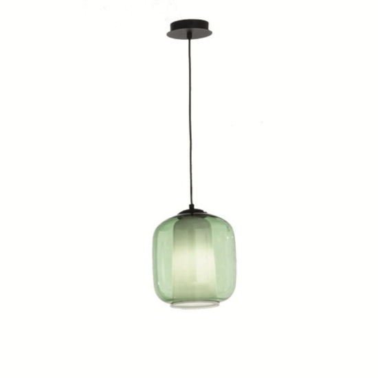 So bonnie 2 lampada a sospensione vetro verde moderna base nero