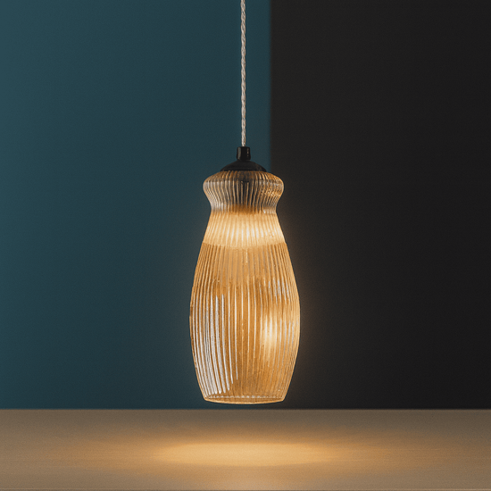 Ondaluce madagascar lampada in vetro a sospensione ambra