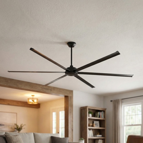Grande ventilatore nero da soffitto a pale 39mq con telecomando