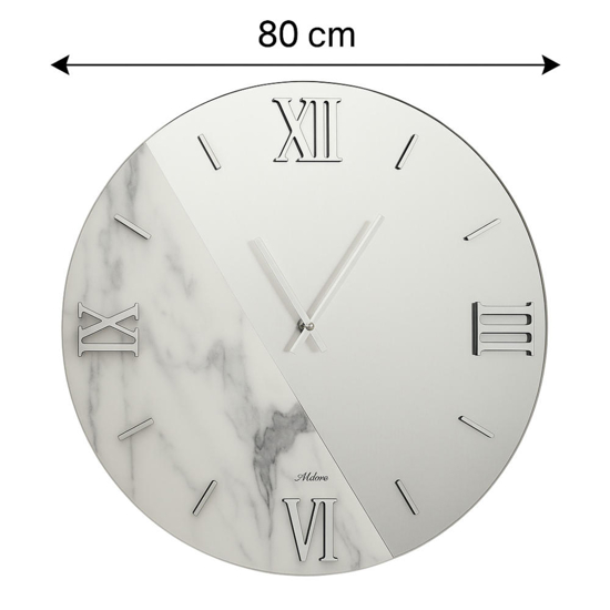 Orologio da parete tondo 80cm specchio e marmo laminato