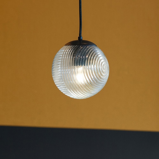 Ondaluce bella lampada a sospensione sfera vetro trasparente 15cm