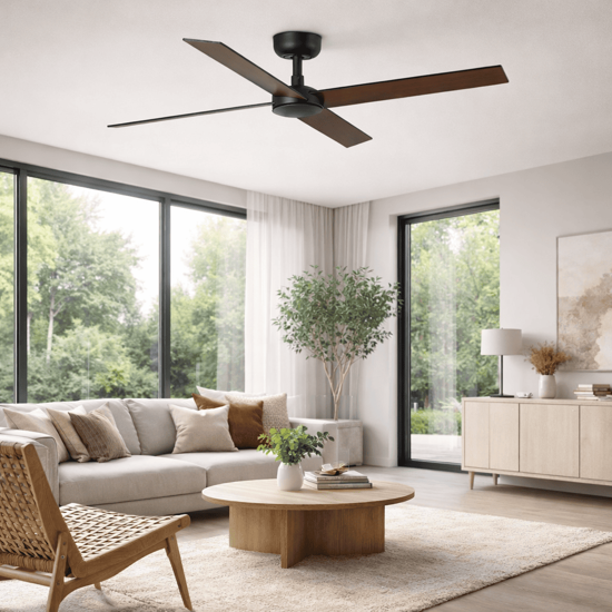 Ventilatore da soffitto marrone scuro 28mq motore silenzioso inverter telecomando