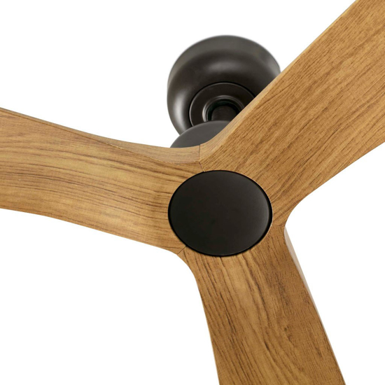 Ventilatore da soffitto da esterno ip44 nero e legno 28mq silenzioso