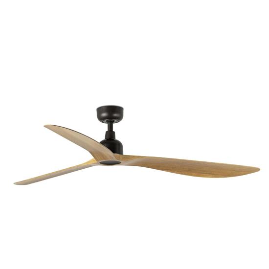 Ventilatore da soffitto da esterno ip44 nero e legno 28mq silenzioso