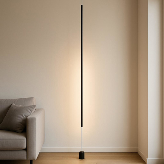 Piantana pendente nera tubolare sospesa attacco a soffitto led 20w 3000k