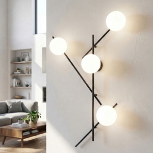 Applique da parete mikado miloox nero orientabile design moderno