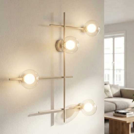 Miloox mikado cipria applique da parete moderna braccio orientabile