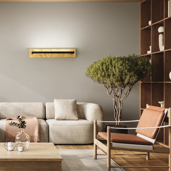 Applique foglia oro nero led 18w cct girevole perenz illuminazione