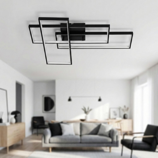 Plafoniera moderna per soggiorno led 3200k design nero