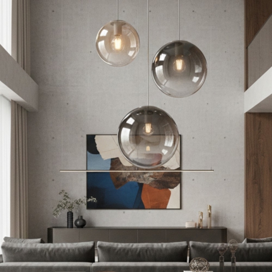 Lampadario toplight per soggiorno moderno sfere bocce vetro multicolor