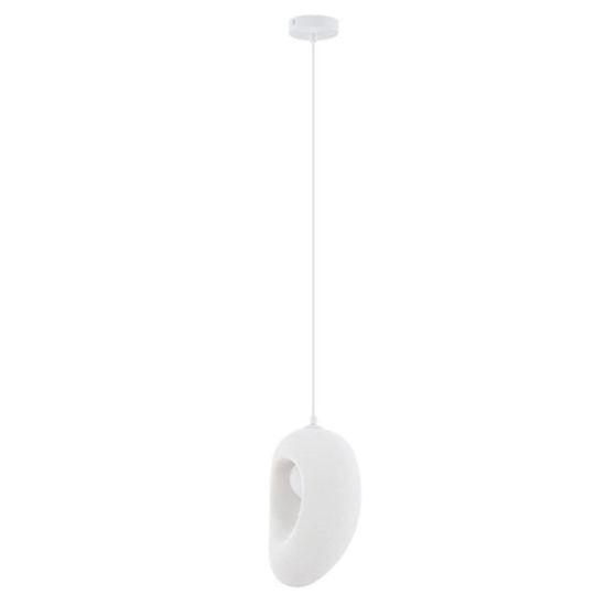 Lampada a sospensione design japandi resina bianca stile wabi sabi