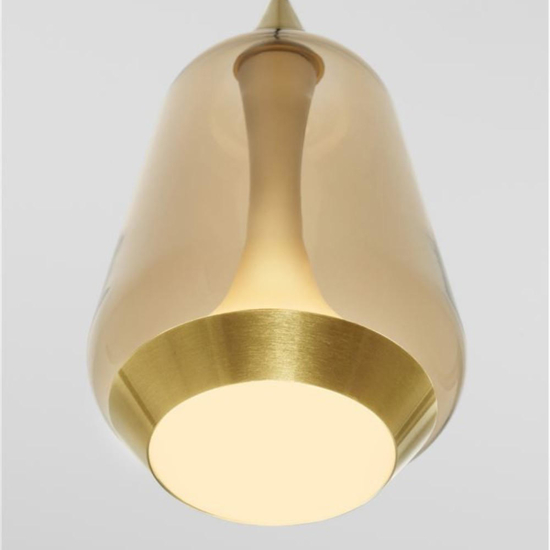 Lampada a sospensione in vetro design moderna led 3000k oro ottone