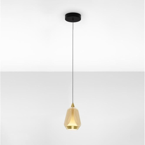 Lampada a sospensione in vetro design moderna led 3000k oro ottone