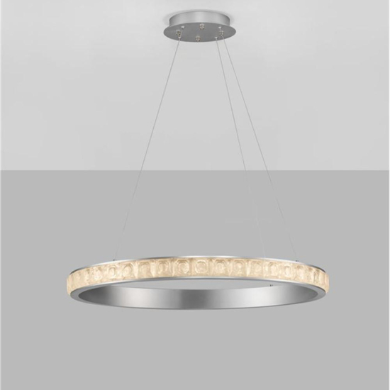 Lampadario per camera da letto 80cm argento con cristalli led 3000k