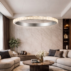 Lampadario per soggiorno contemporaneo led 3000k cristalli 100cm
