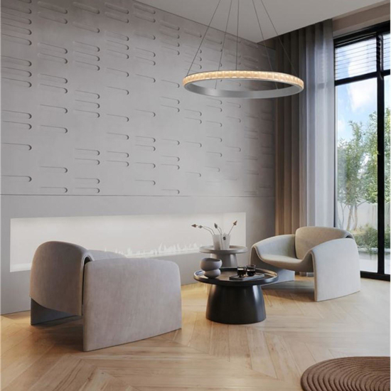 Lampadario per soggiorno contemporaneo led 3000k cristalli 100cm