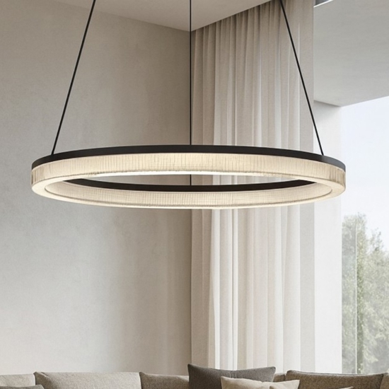Lampadario design moderno circolare per soggiorno led 3000k dimmerabile