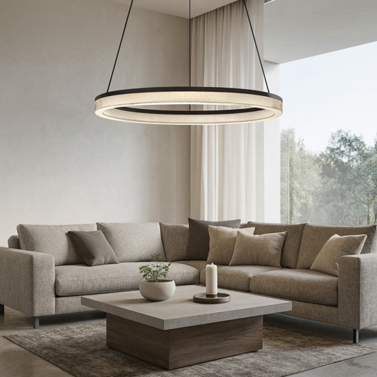 Lampadario design moderno circolare per soggiorno led 3000k dimmerabile