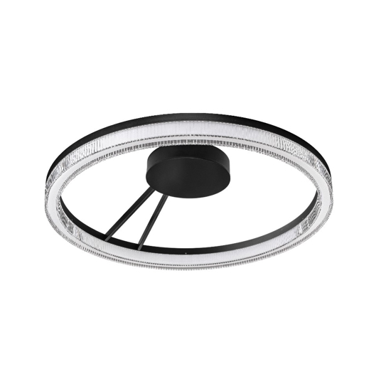 Plafoniera moderna rotonda cerchio nera led 3000k dimmerabile