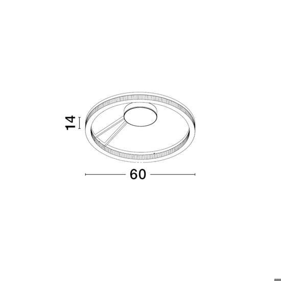 Plafoniera moderna rotonda cerchio nera led 3000k dimmerabile