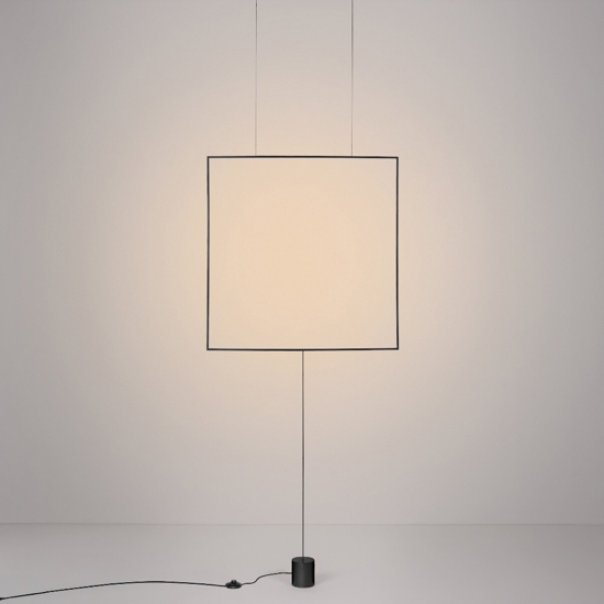 Lampada da terra design moderno quadrato sospeso led 3000k nero