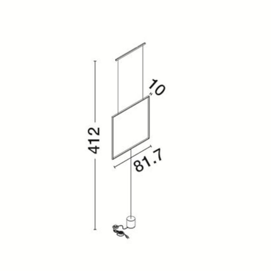 Lampada da terra design moderno quadrato sospeso led 3000k nero