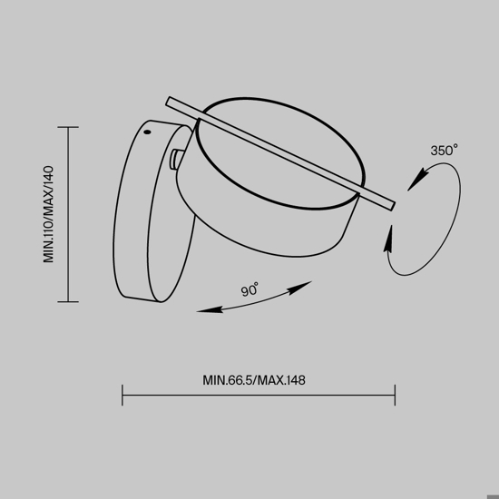 Maytoni nuance applique per comodino led 3w 3000k orientabile