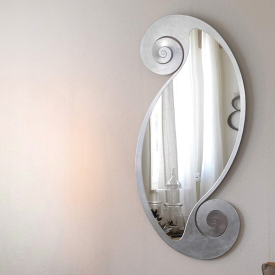 Specchio verticale 63x130 contemporaneo foglia argento per ingresso