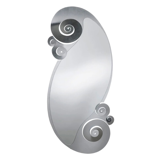 Specchio verticale 63x130 contemporaneo foglia argento per ingresso