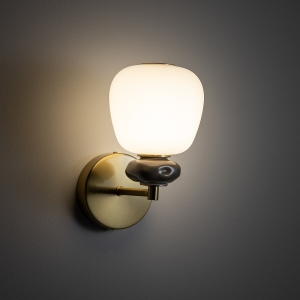 Applique led da pararete design vetro inserti in ceramica