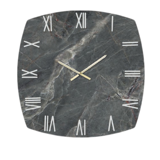 Grande orologio da parete 90cm design resina effetto marmo grigio