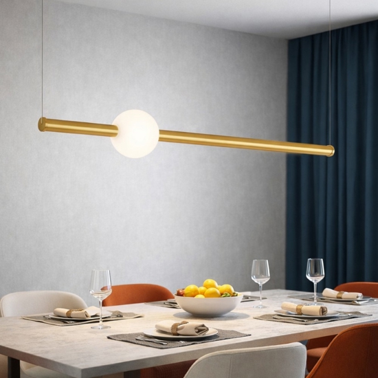 Lampadario a sospensione design per tavolo da pranzo oro