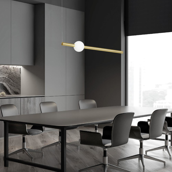 Lampadario a sospensione design per tavolo da pranzo oro