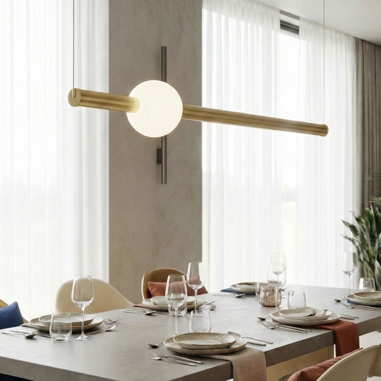 Lampadario a sospensione design per tavolo da pranzo oro