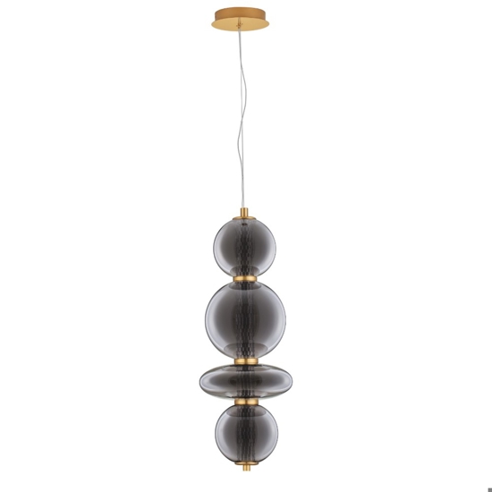 Lampadario per soggiorno oro sfere vetro fume design elegante