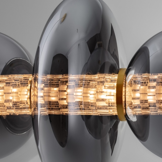 Lampadario moderno orizzontale per soggiorno contemporaneo