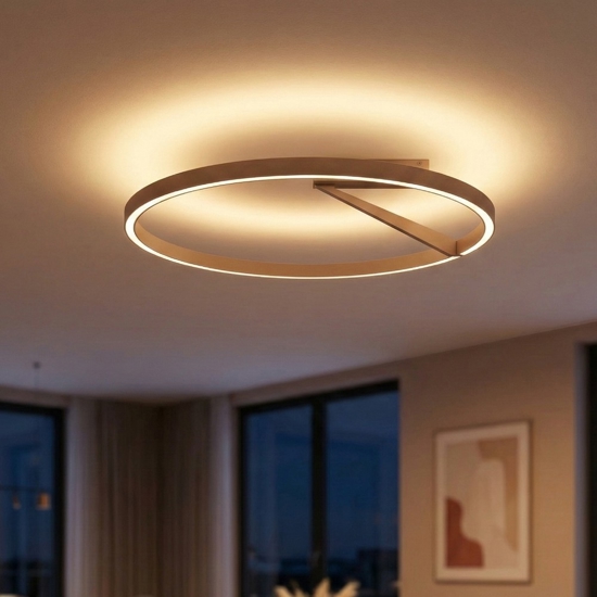 Plafoniera tonda led 35w 2700k 3000k 4000k moderna caffe moca biemissione