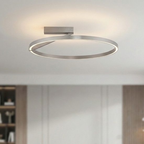 Plafoniera led 44w 2700k 3000k 4000k cerchio grigio nichel biemissione