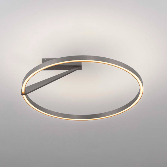 Plafoniera led 44w 2700k 3000k 4000k cerchio grigio nichel biemissione