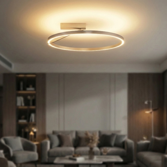 Plafoniera led 44w 2700k 3000k 4000k cerchio grigio nichel biemissione