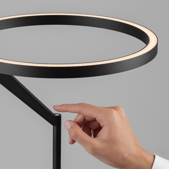 Lampada nera da terra design moderna led 26w 3000k biemissione
