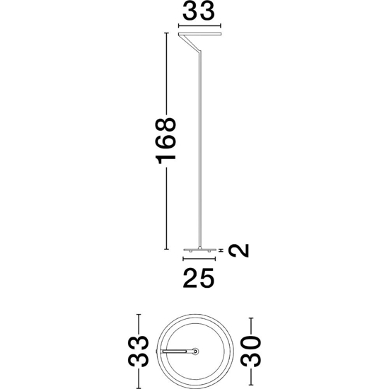 Lampada nera da terra design moderna led 26w 3000k biemissione