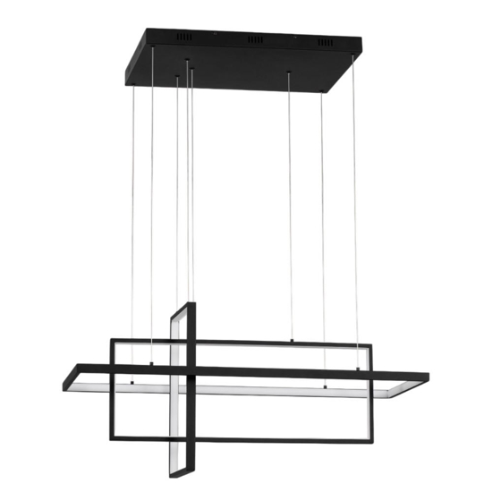 Lampadario design geometrico nero led 2700k-3500k-5000k per cucina moderna