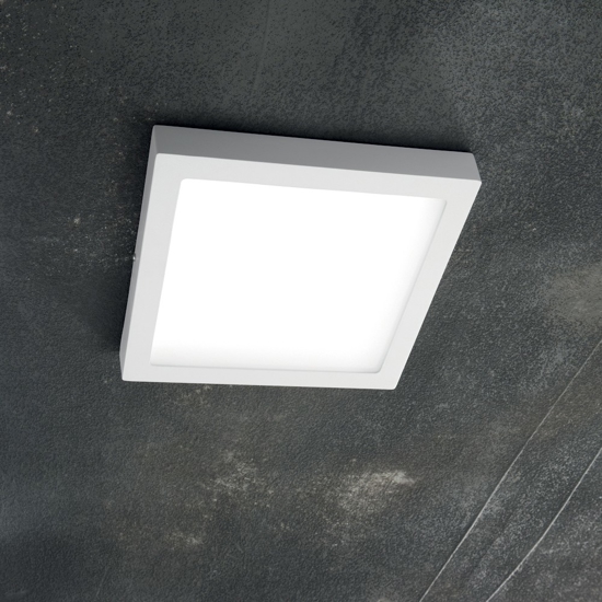 Plafoniera per cucina 12w 3000k ideal lux universal pl d17 square