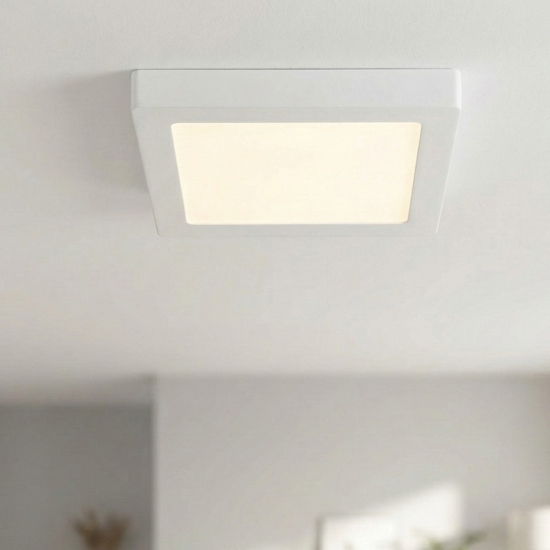 Plafoniera per cucina 12w 3000k ideal lux universal pl d17 square
