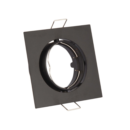 Faretto da incasso a soffitto nero quadrato orientabile fp