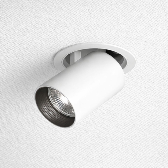 Faretto da incasso estraibile led 15w 3000k orientabile bianco per cartongesso