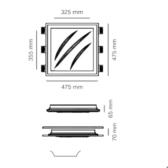 Faretto da incasso a soffitto in gesso led 28,5w 2700k